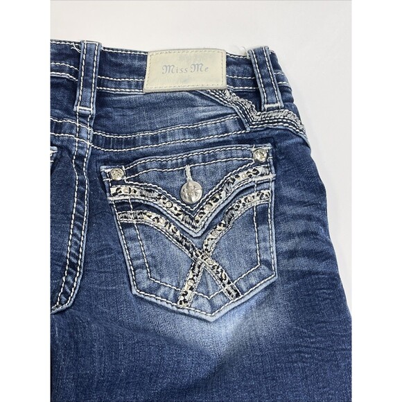 Miss Me Jeans Mid-Rise Tailored Boot Jeans Size 24 Y2K Pocket Flap - Picture 7 of 9